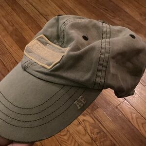 Vintage 90s Y2K Abercrombie & Fitch Green Adjustable Leather strap back hat cap